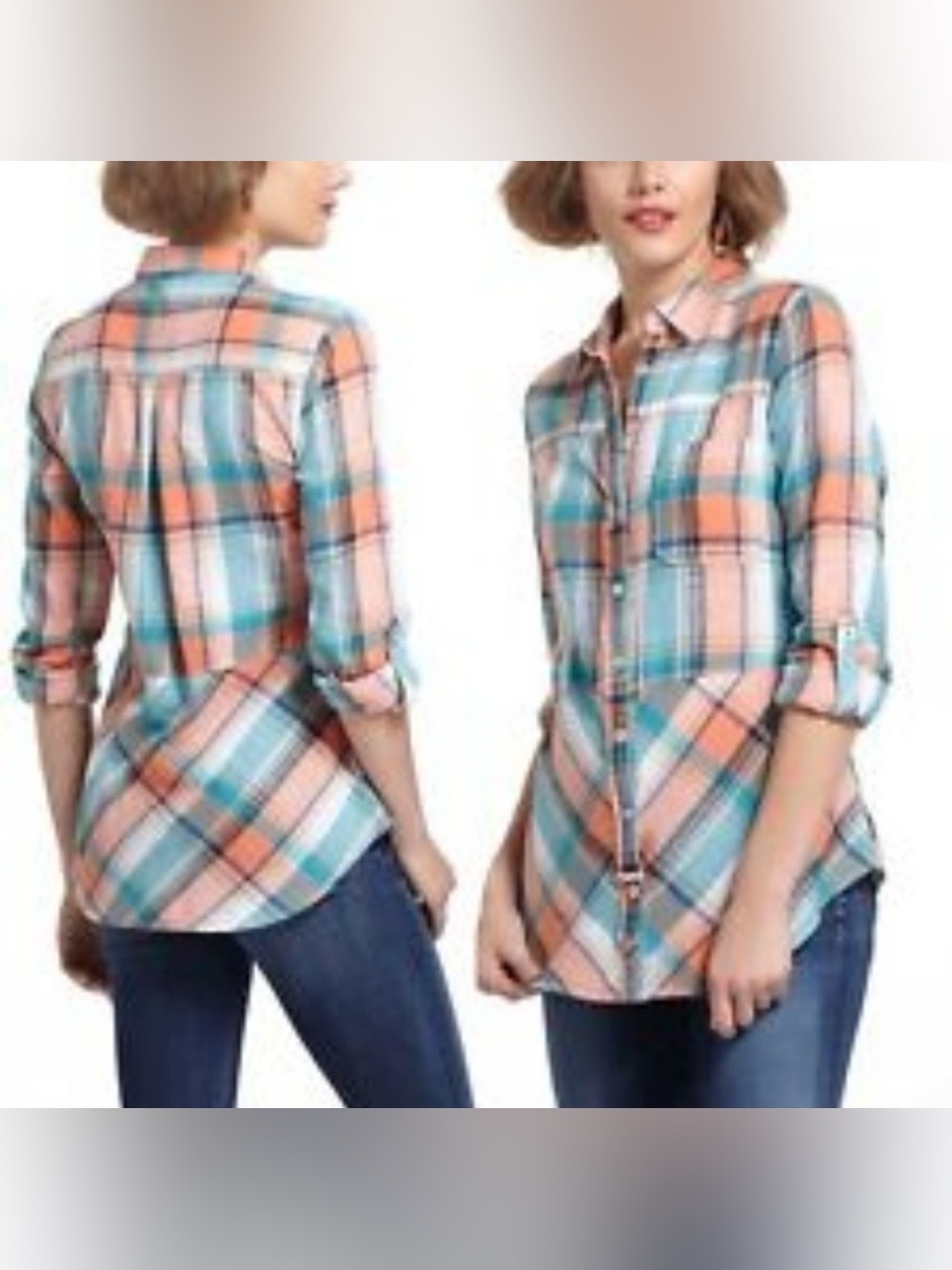 Anthropologie Holding Horses Plaid Tunic/Button Down Shirt